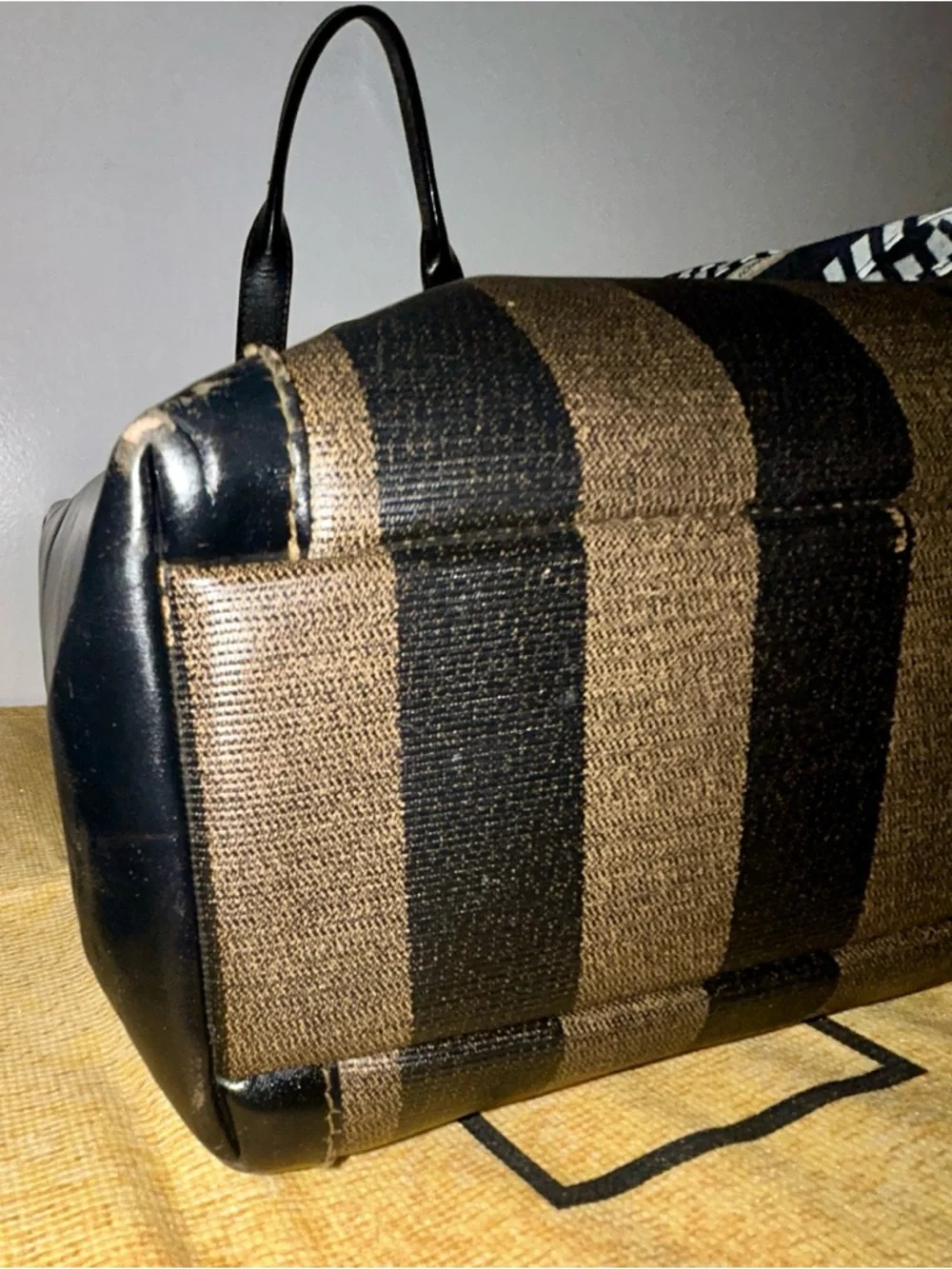 Vintage Fendi Pequin striped tote bag.  Fendi Scarf and Dustbag included - Picture 10 of 16